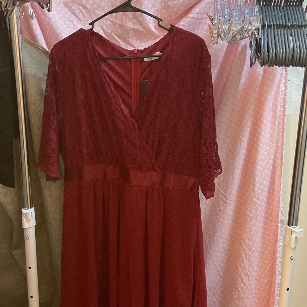 Pinup Fashion Brand Elegant Burgundy Lace Dress NWT sz 18w Christmas dress!!